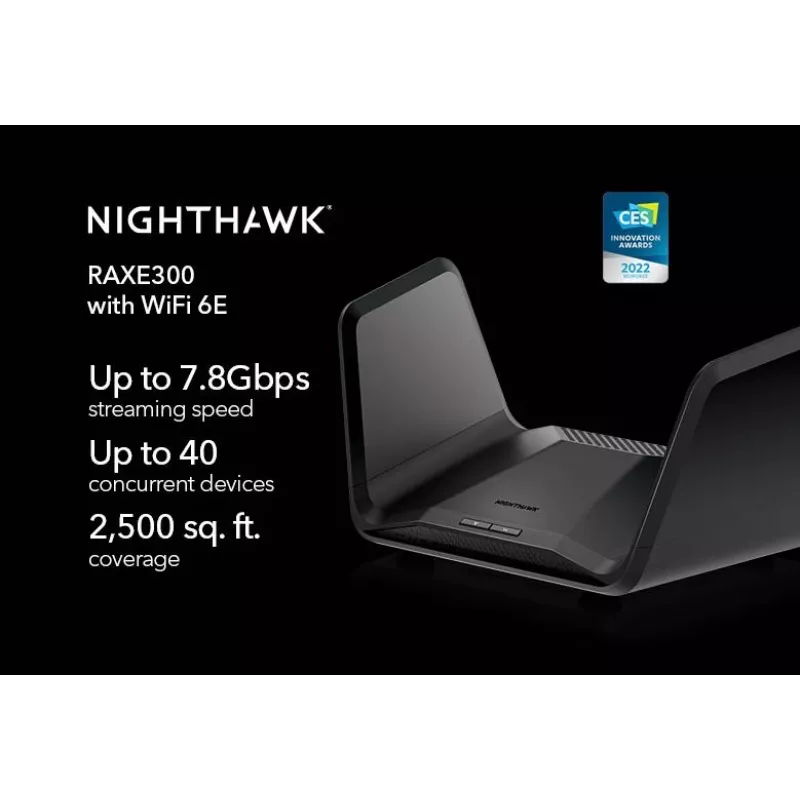 Netgear Nighthawk RAXE300 router wireless, Wi-Fi 6E, switch a 4 porte