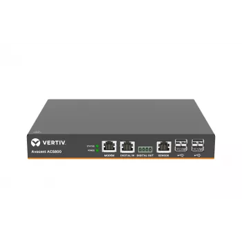 Vertiv Avocent console seriale 4 porte ACS800 con modem analogico, alimentatore AC/DC esterno - cavo di collegamento: connettore maschio C14 a connettore femmina C13