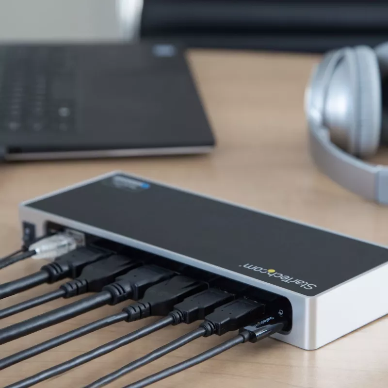 StarTech.com dock USB-C e USB-A - Dock dual-monitor 4K 60Hz DisplayPort + HDMI - Docking station ibrida USB 3.0 per laptop USB-C o USB-A - 6x USB Type-A, GbE - USB 3.1 Gen 1 - Mac/Windows