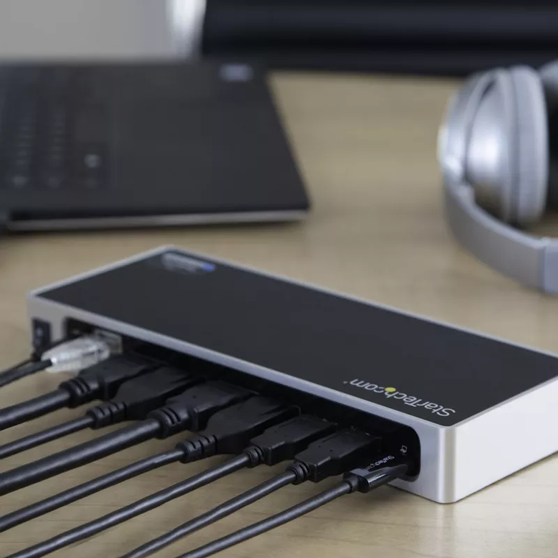 StarTech.com dock USB-C e USB-A - Dock dual-monitor 4K 60Hz DisplayPort + HDMI - Docking station ibrida USB 3.0 per laptop USB-C o USB-A - 6x USB Type-A, GbE - USB 3.1 Gen 1 - Mac/Windows