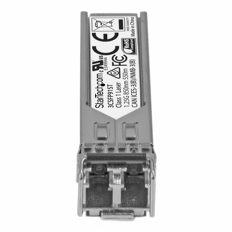 StarTech.com modulo ricetrasmettitore SFP Gigabit Fiber 1000Base-SX – compatibile HP 3CSFP91 – MM LC – 550 m ~ modulo SFP compatibile HPE 3CSFP91 – 1000BASE-SX – ricetrasmettitore in fibra ottica multimodale 1GbE – 1GE Gigabit Ethernet SFP – LC 550 m – 850 nm – DDM HPE 3812, 3824, 3848