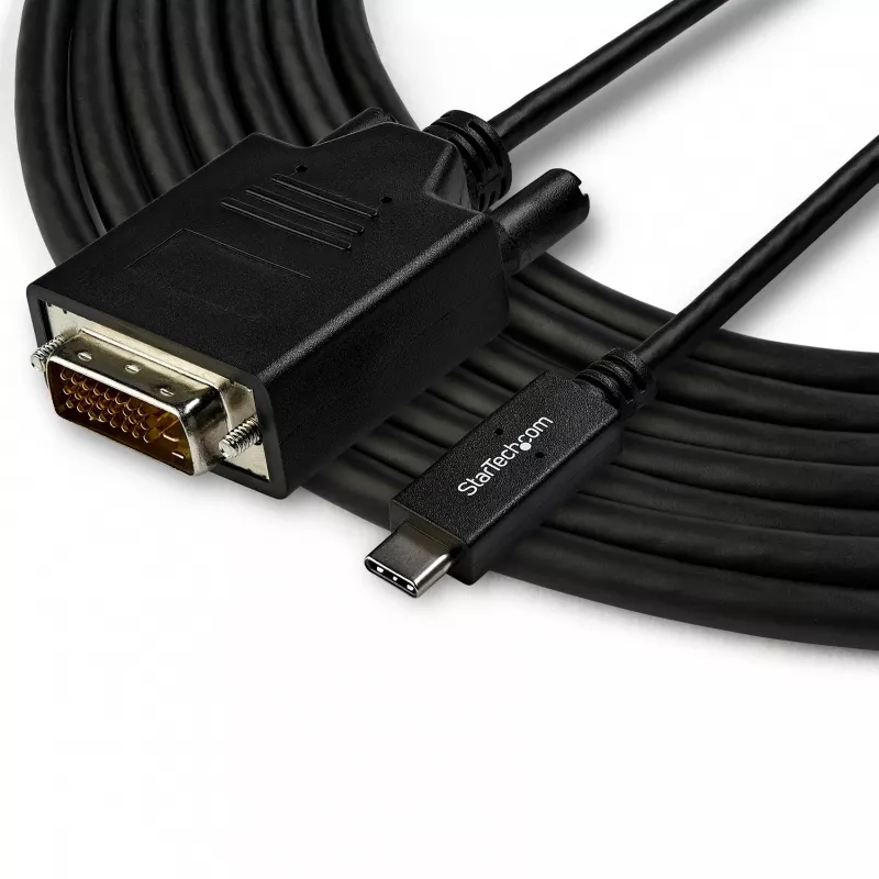StarTech.com cavo USB-C a DVI da 10ft (3m) – 1080p (Single Link) cavo adattatore USB Type-C (DP Alt Mode HBR2) a DVI-Digital-Video – funziona con Thunderbolt 3 – da laptop a monitor/display DVI