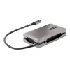 StarTech.com Adattatore multiporta USB-C, 4K 60Hz HDMI 2.0b, HDR, hub USB 3.2 Gen 2 10Gbps (2xUSB-C, 1xUSB-A), 100W PD Pass-Through, Mini Travel Dock, cavo da 12 pollici/30cm, docking station per laptop