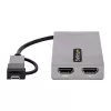 StarTech.com Adattatore USB a doppio HDMI, USB-A/C su 2 display HDMI (1x 4K30Hz, 1x 1080p), dongle USB-A a C integrato, cavo da 11 cm, adattatore display USB 3.0 a HDMI, Windows e macOS