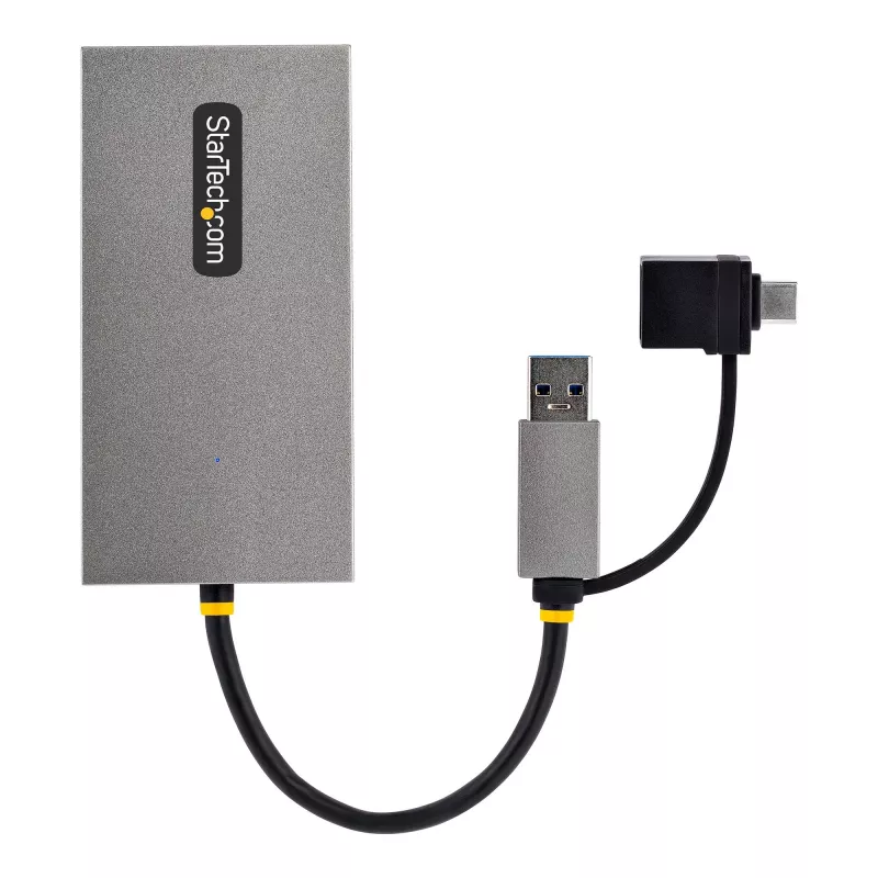 StarTech.com Adattatore USB a doppio HDMI, USB-A/C su 2 display HDMI (1x 4K30Hz, 1x 1080p), dongle USB-A a C integrato, cavo da 11 cm, adattatore display USB 3.0 a HDMI, Windows e macOS