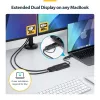 StarTech.com Adattatore USB a doppio HDMI, USB-A/C su 2 display HDMI (1x 4K30Hz, 1x 1080p), dongle USB-A a C integrato, cavo da 11 cm, adattatore display USB 3.0 a HDMI, Windows e macOS