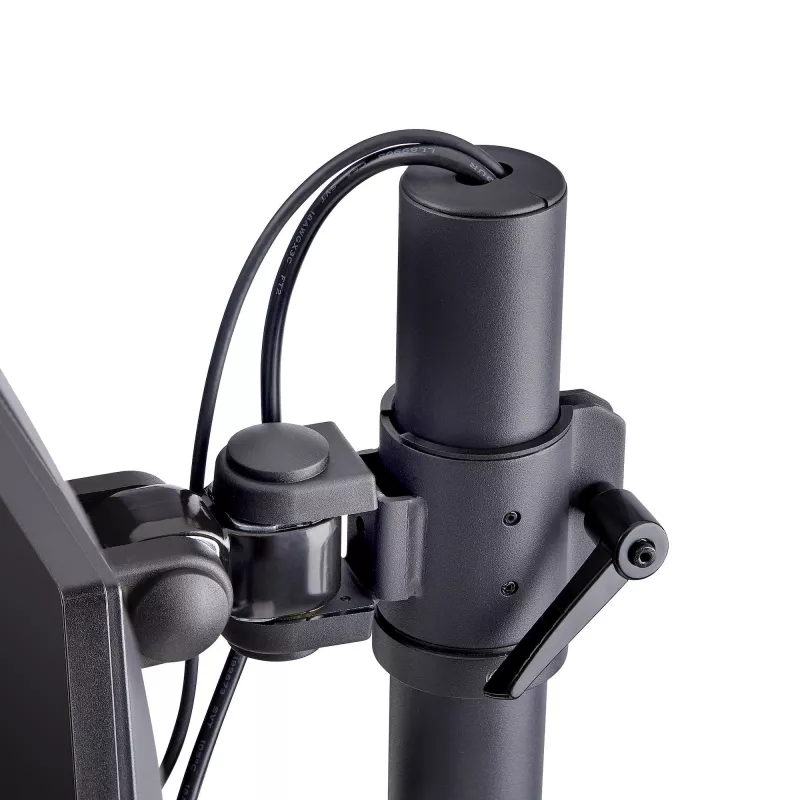 StarTech.com Supporto da tavolo per 2 monitor impilati verticalmente, doppio 49 pollici, totale 32 kg, morsetto a C, sistema VESA Quick-Release, widescreen 16:9/ultrawide 32:9, TAA