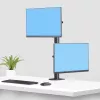 StarTech.com Supporto da tavolo per 2 monitor impilati verticalmente, doppio 49 pollici, totale 32 kg, morsetto a C, sistema VESA Quick-Release, widescreen 16:9/ultrawide 32:9, TAA