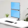 StarTech.com Supporto da tavolo per 2 monitor impilati verticalmente, doppio 49 pollici, totale 32 kg, morsetto a C, sistema VESA Quick-Release, widescreen 16:9/ultrawide 32:9, TAA