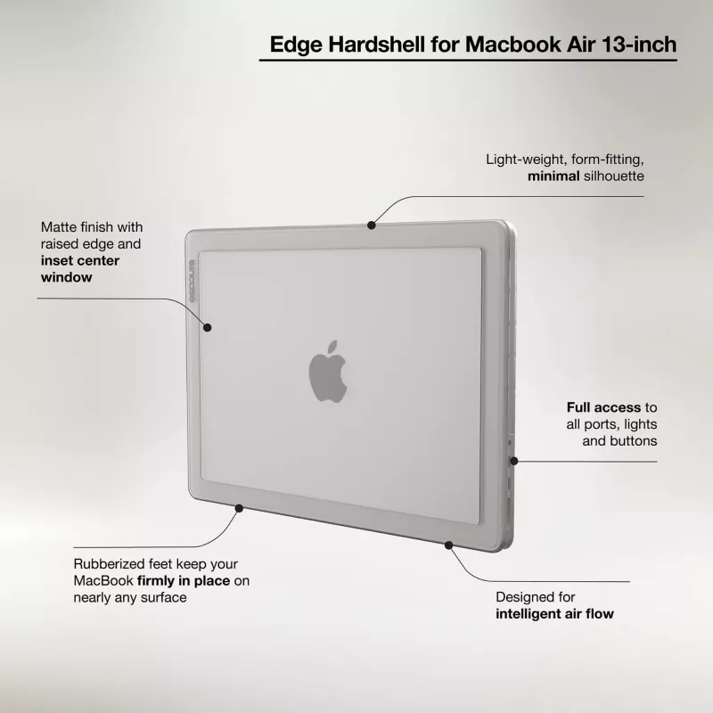 Incase Edge Custodia Hardshell con Makrolon® per MacBook Air da 13 pollici (M2/M3, 2022-2024)
