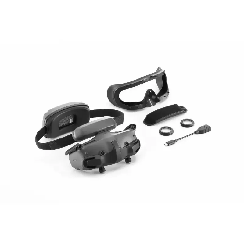 Visore dedicato DJI Goggles 3 Micro-OLED 1920x1080, IPD regolabile, 0,47 kg, grigio/nero