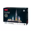Puzzle 3D CubicFun City Line Dubai LED, 182 pezzi, 532×48 mm, da 10 anni