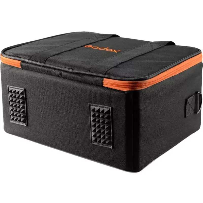 Borsa per fotocamera Godox CB-12 per AD600Pro, flanella/nylon, nero e arancione, con tracolla