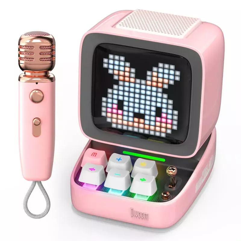 Altoparlante portatile mono Divoom Ditoo-Mic Mini rosa