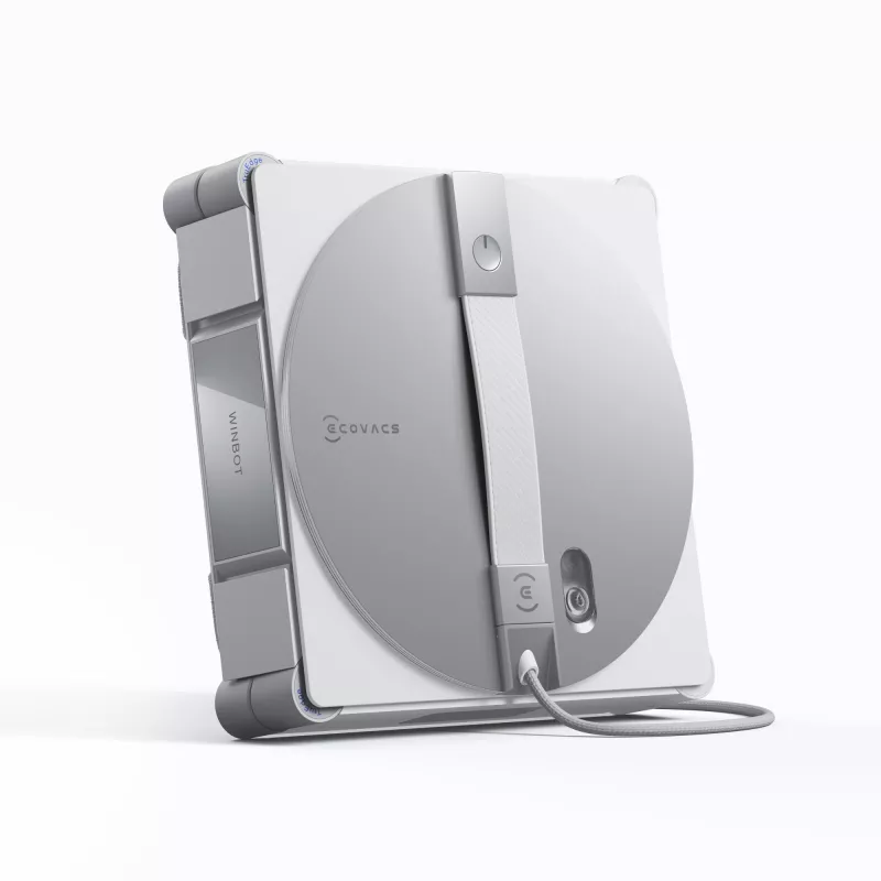 Robot lavavetri Ecovacs WINBOT W3 OMNI, batteria ricaricabile 4500 mAh, 270×270×76 mm, argento/bianco