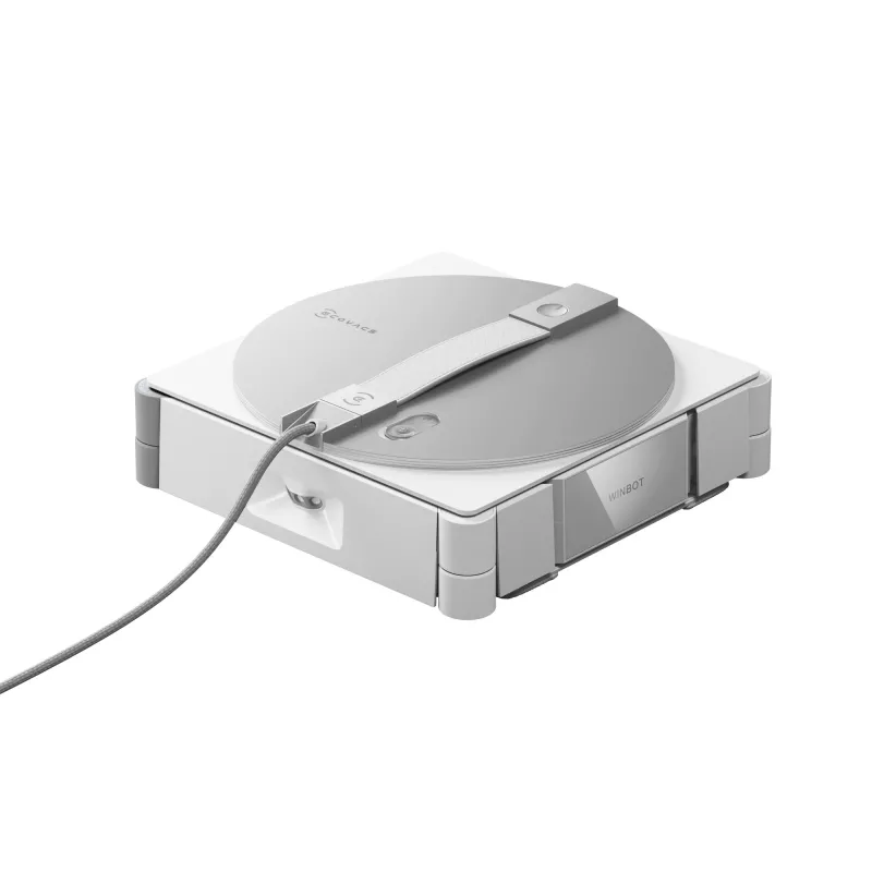 Robot lavavetri Ecovacs WINBOT W3 OMNI, batteria ricaricabile 4500 mAh, 270×270×76 mm, argento/bianco