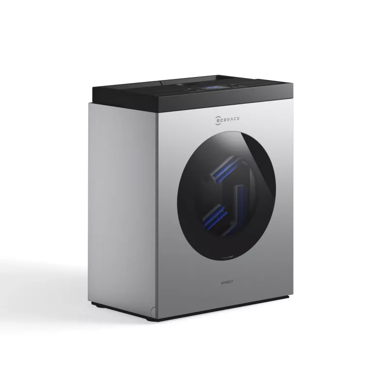 Robot lavavetri Ecovacs WINBOT W3 OMNI, batteria ricaricabile 4500 mAh, 270×270×76 mm, argento/bianco