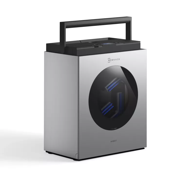 Robot lavavetri Ecovacs WINBOT W3 OMNI, batteria ricaricabile 4500 mAh, 270×270×76 mm, argento/bianco