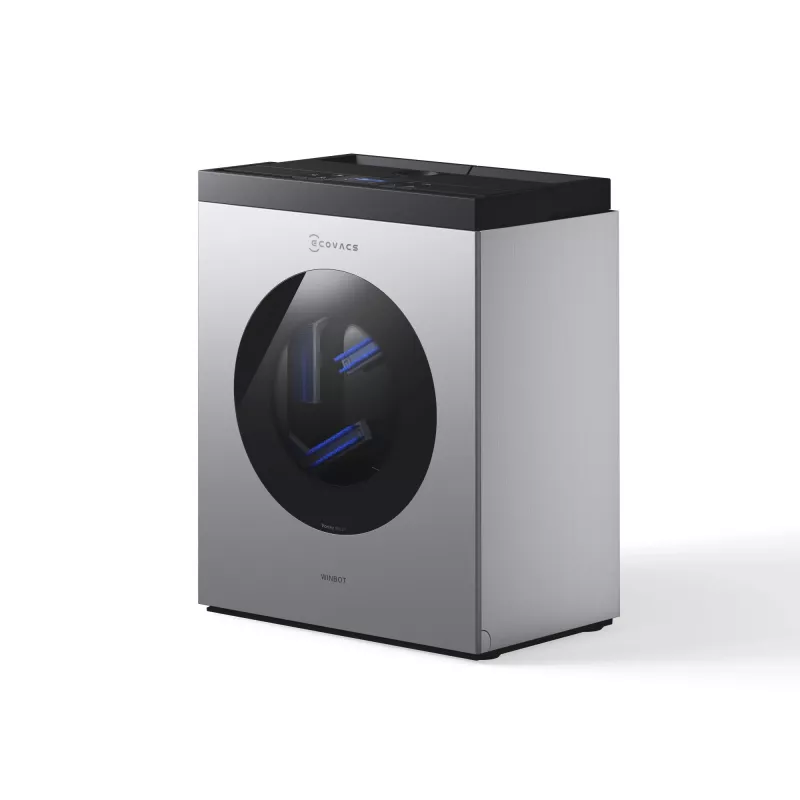 Robot lavavetri Ecovacs WINBOT W3 OMNI, batteria ricaricabile 4500 mAh, 270×270×76 mm, argento/bianco