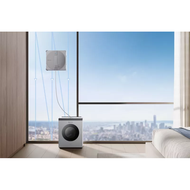 Robot lavavetri Ecovacs WINBOT W3 OMNI, batteria ricaricabile 4500 mAh, 270×270×76 mm, argento/bianco