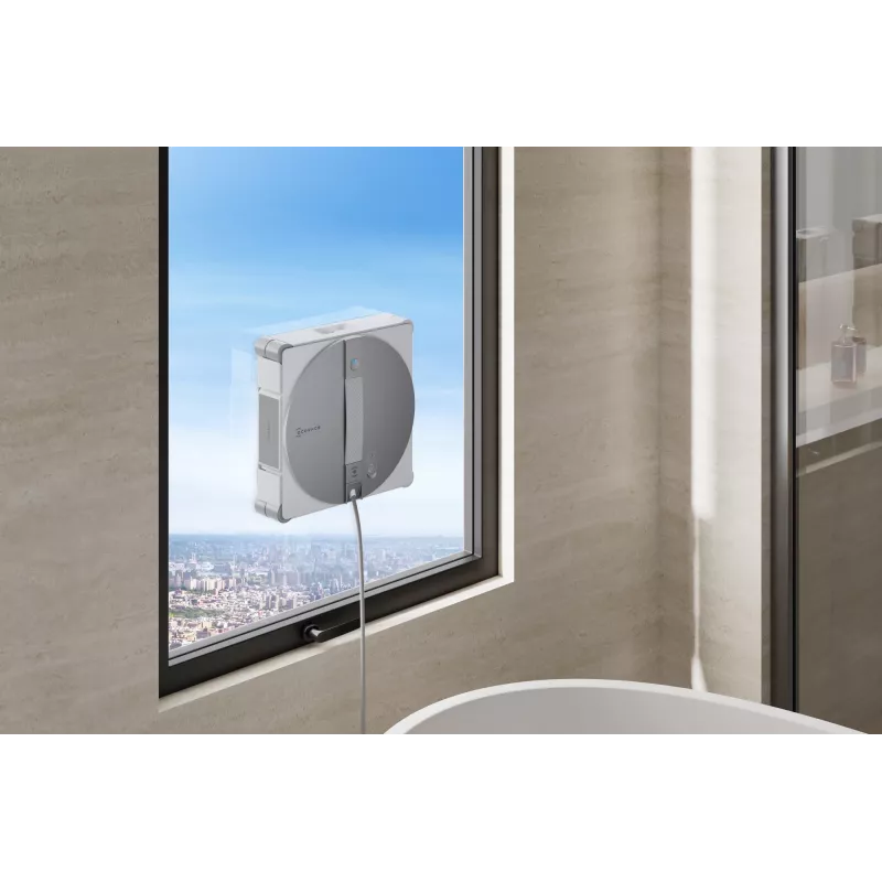 Robot lavavetri Ecovacs WINBOT W3 OMNI, batteria ricaricabile 4500 mAh, 270×270×76 mm, argento/bianco