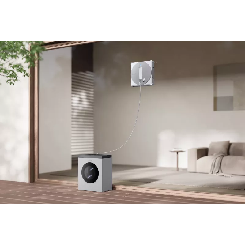 Robot lavavetri Ecovacs WINBOT W3 OMNI, batteria ricaricabile 4500 mAh, 270×270×76 mm, argento/bianco