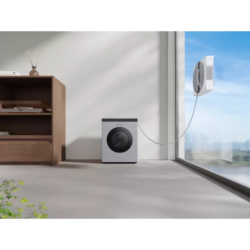 Robot lavavetri Ecovacs WINBOT W3 OMNI, batteria ricaricabile 4500 mAh, 270×270×76 mm, argento/bianco