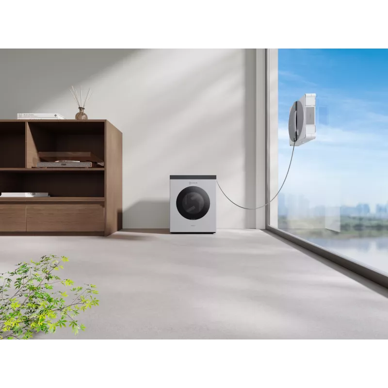 Robot lavavetri Ecovacs WINBOT W3 OMNI, batteria ricaricabile 4500 mAh, 270×270×76 mm, argento/bianco
