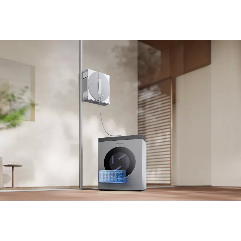Robot lavavetri Ecovacs WINBOT W3 OMNI, batteria ricaricabile 4500 mAh, 270×270×76 mm, argento/bianco