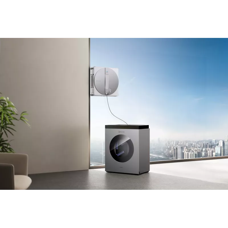 Robot lavavetri Ecovacs WINBOT W3 OMNI, batteria ricaricabile 4500 mAh, 270×270×76 mm, argento/bianco