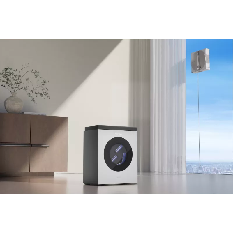 Robot lavavetri Ecovacs WINBOT W3 OMNI, batteria ricaricabile 4500 mAh, 270×270×76 mm, argento/bianco