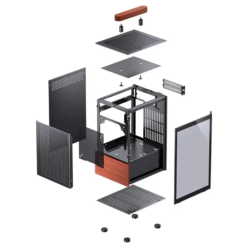 Case per PC Jonsbo T6, mini tower, Mini-ITX, nero