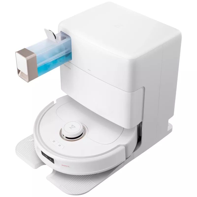 Robot aspirapolvere Roborock Qrevo MaxV (con RDS) bianco con stazione di riempimento e asciugatura automatica
