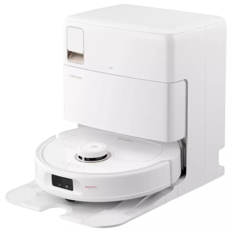 Robot aspirapolvere Roborock Qrevo MaxV (con RDS) bianco con stazione di riempimento e asciugatura automatica