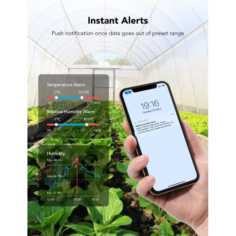 Govee H5075 sensore di temperatura e umidità per interni autonomo wireless