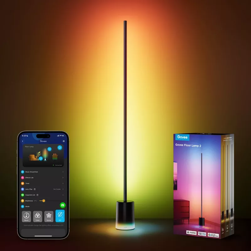 Govee Floor Lamp 2 lampada da terra, compatibile Matter, nero