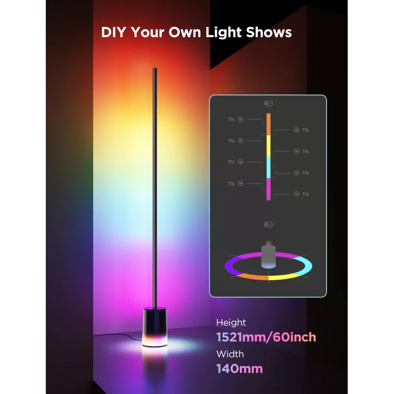 Govee Floor Lamp 2 lampada da terra, compatibile Matter, nero