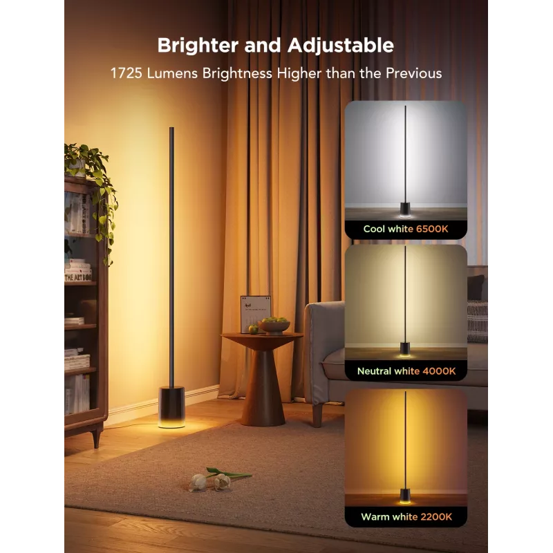 Govee Floor Lamp 2 lampada da terra, compatibile Matter, nero