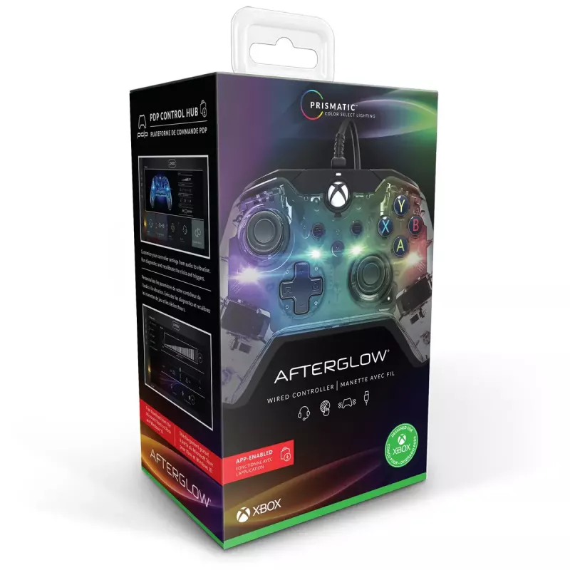 PDP Afterglow controller con filo, blu/trasparente, USB, Xbox One, Series X/S