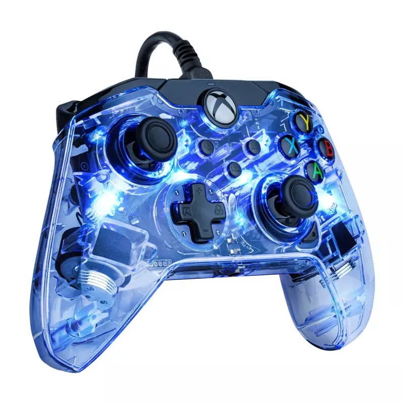 PDP Afterglow controller con filo, blu/trasparente, USB, Xbox One, Series X/S