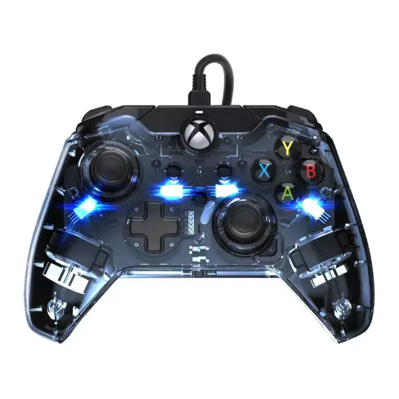 PDP Afterglow controller con filo, blu/trasparente, USB, Xbox One, Series X/S