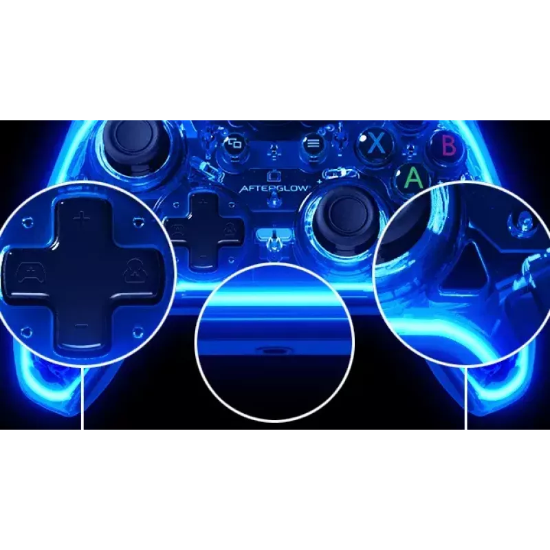 PDP Afterglow controller con filo, blu/trasparente, USB, Xbox One, Series X/S