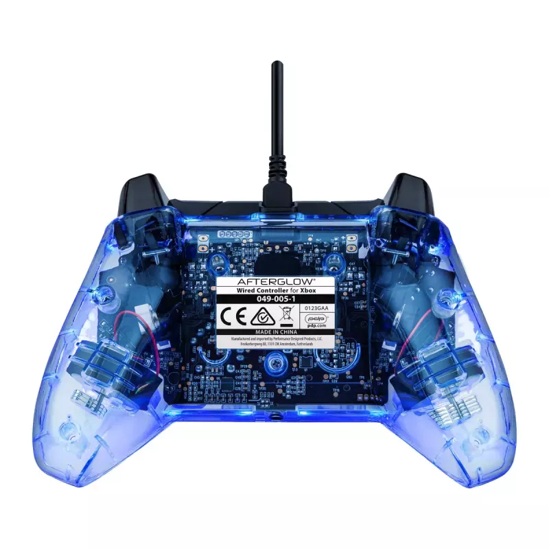 PDP Afterglow controller con filo, blu/trasparente, USB, Xbox One, Series X/S