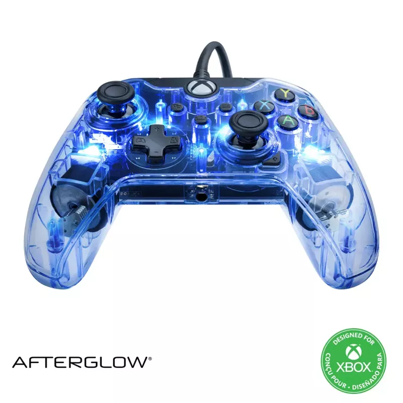 PDP Afterglow controller con filo, blu/trasparente, USB, Xbox One, Series X/S