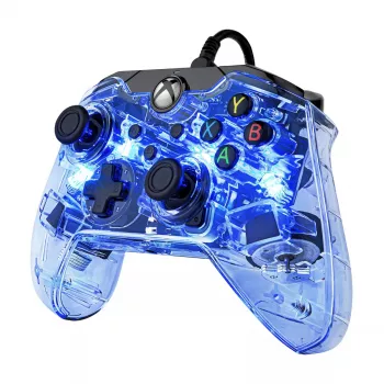 PDP Afterglow controller con filo, blu/trasparente, USB, Xbox One, Series X/S