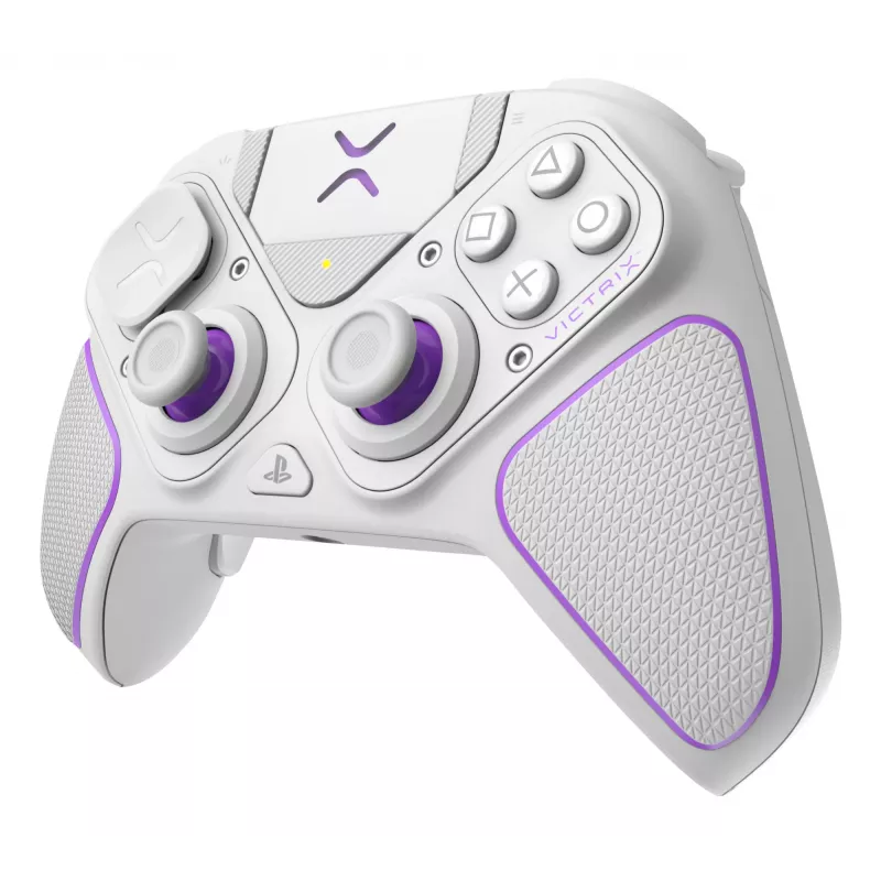 Gamepad VICTRIX 052-002-WH con filo e wireless RF/USB, USB-C, 2000mAh, PC/PS4/PS5, viola/bianco
