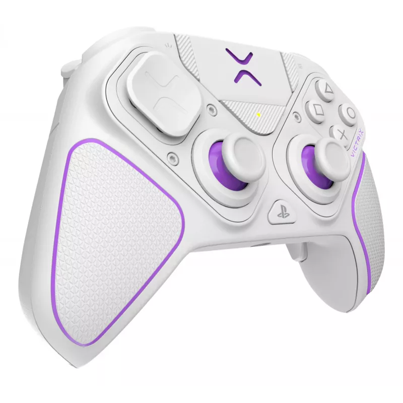 Gamepad VICTRIX 052-002-WH con filo e wireless RF/USB, USB-C, 2000mAh, PC/PS4/PS5, viola/bianco
