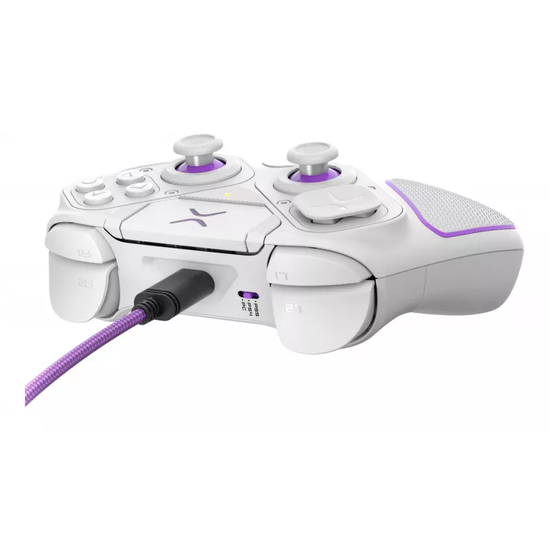 Gamepad VICTRIX 052-002-WH con filo e wireless RF/USB, USB-C, 2000mAh, PC/PS4/PS5, viola/bianco