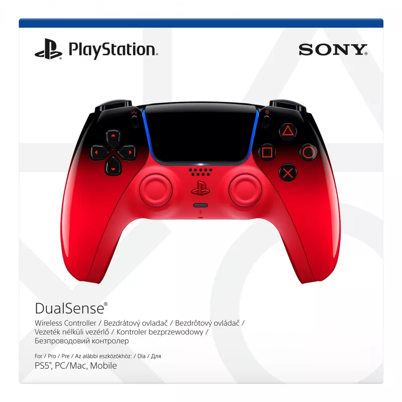 Gamepad Sony DualSense per PlayStation 5 – Bluetooth/USB, batteria, nero/rosso, USB-C, 188×69×189 mm