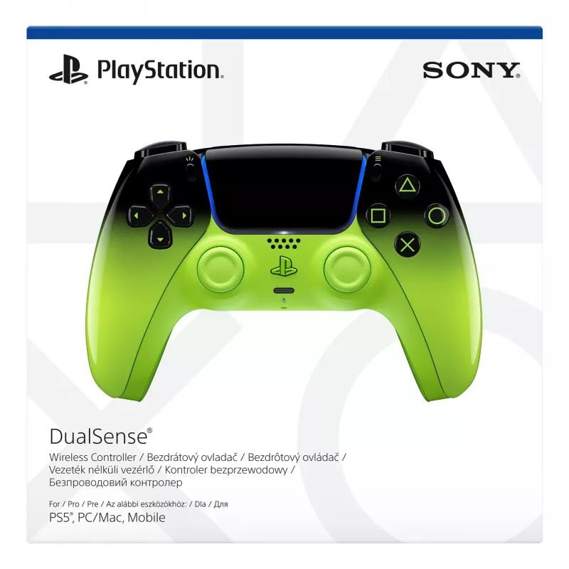 Gamepad Sony DualSense per PlayStation 5 — Bluetooth/USB, nero/verde, analogico/digitale, USB-C